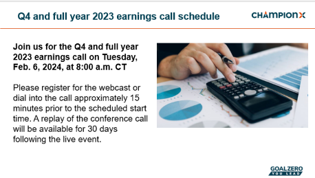 Q4 2023 CHAMPIONX EARNINGS CONFERENCE CALL